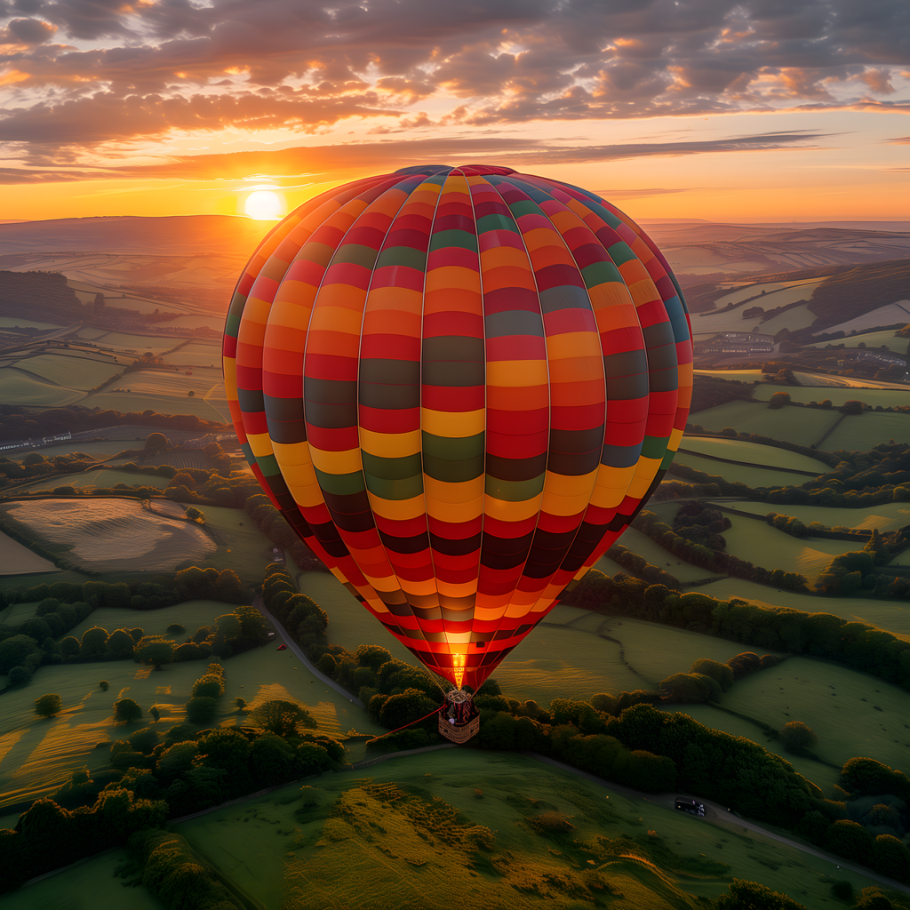 hot air balloon above loire valley