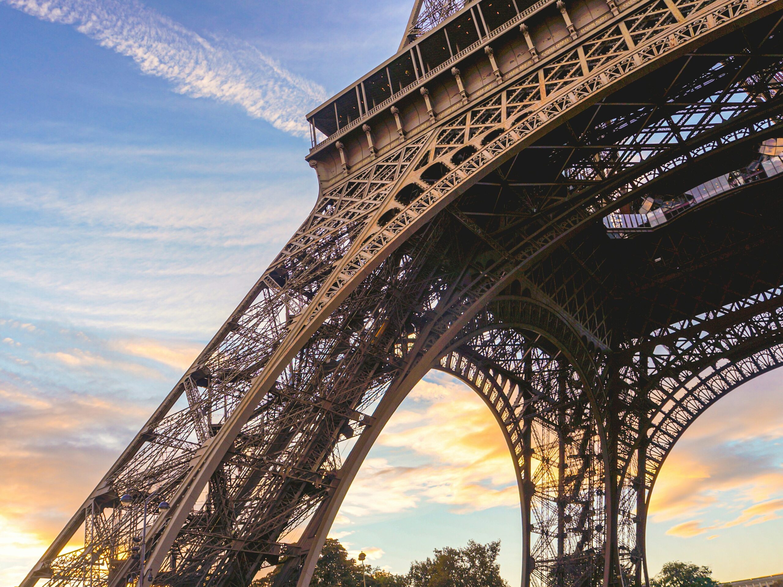 View of the Eiffel Tower from the bottom