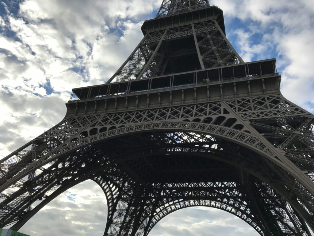 View of the Eiffel Tower from the bottom