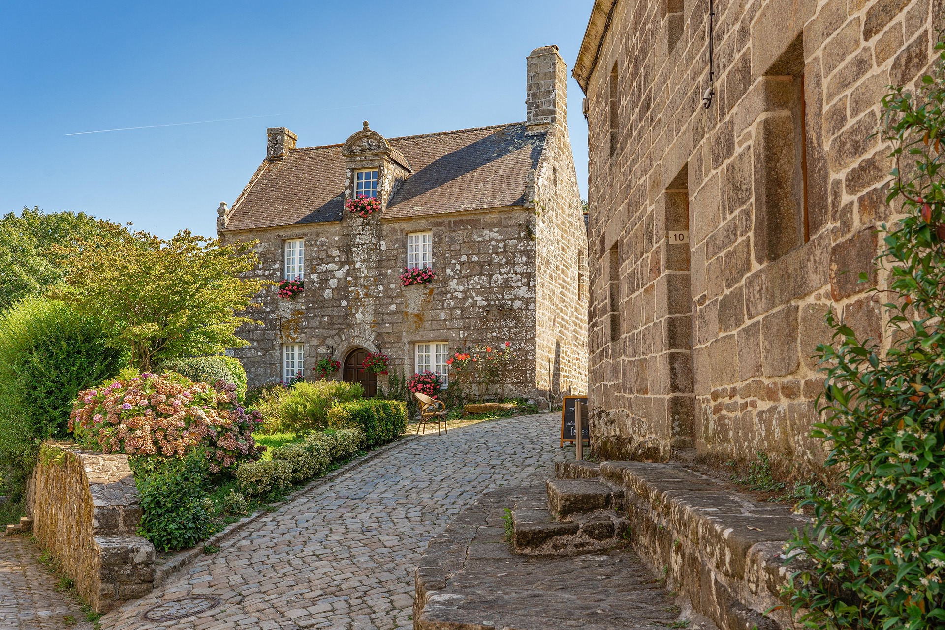 View of a medieval town in Brittany